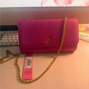 Gorgeous Fuchsia Crossbody Bag with Gold Chain